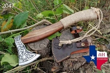BEAUTIFUL CUSTOM HANDMADE CARBON PREMIUM TOMAHAWK VIKING AXE THROWING AH -2047