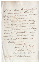 Charles James Blomfield, Bishop of London Signed Letter 1845 / Autographed