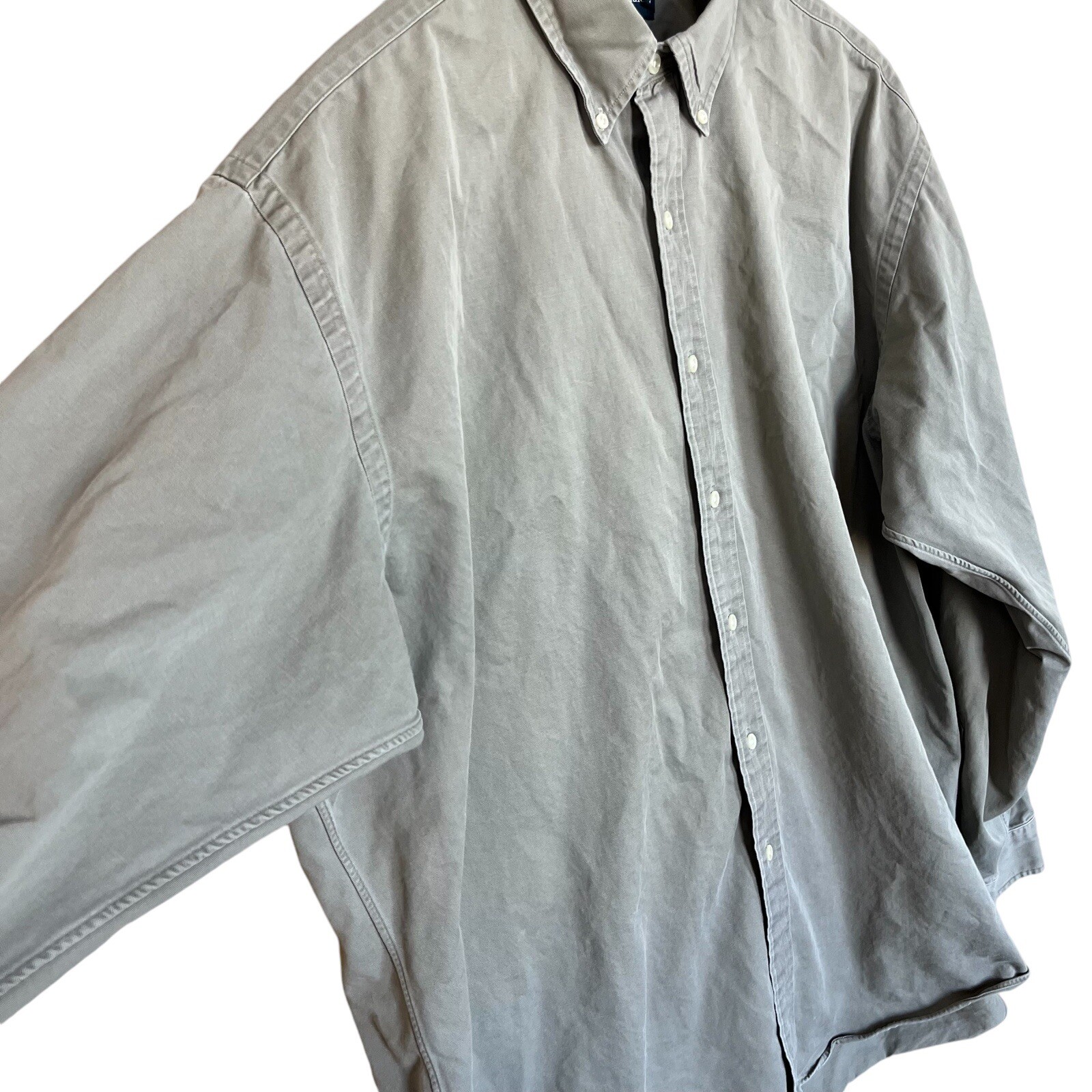 Ralph Lauren Blake camicia uomo XL tortora pony manica lunga bottoni country club