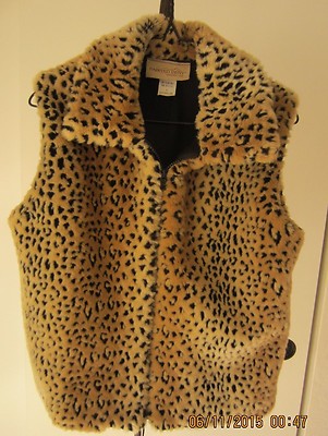 Vintage Faux Fur Vest Animal Print Size XS $275 Retail Made in USA