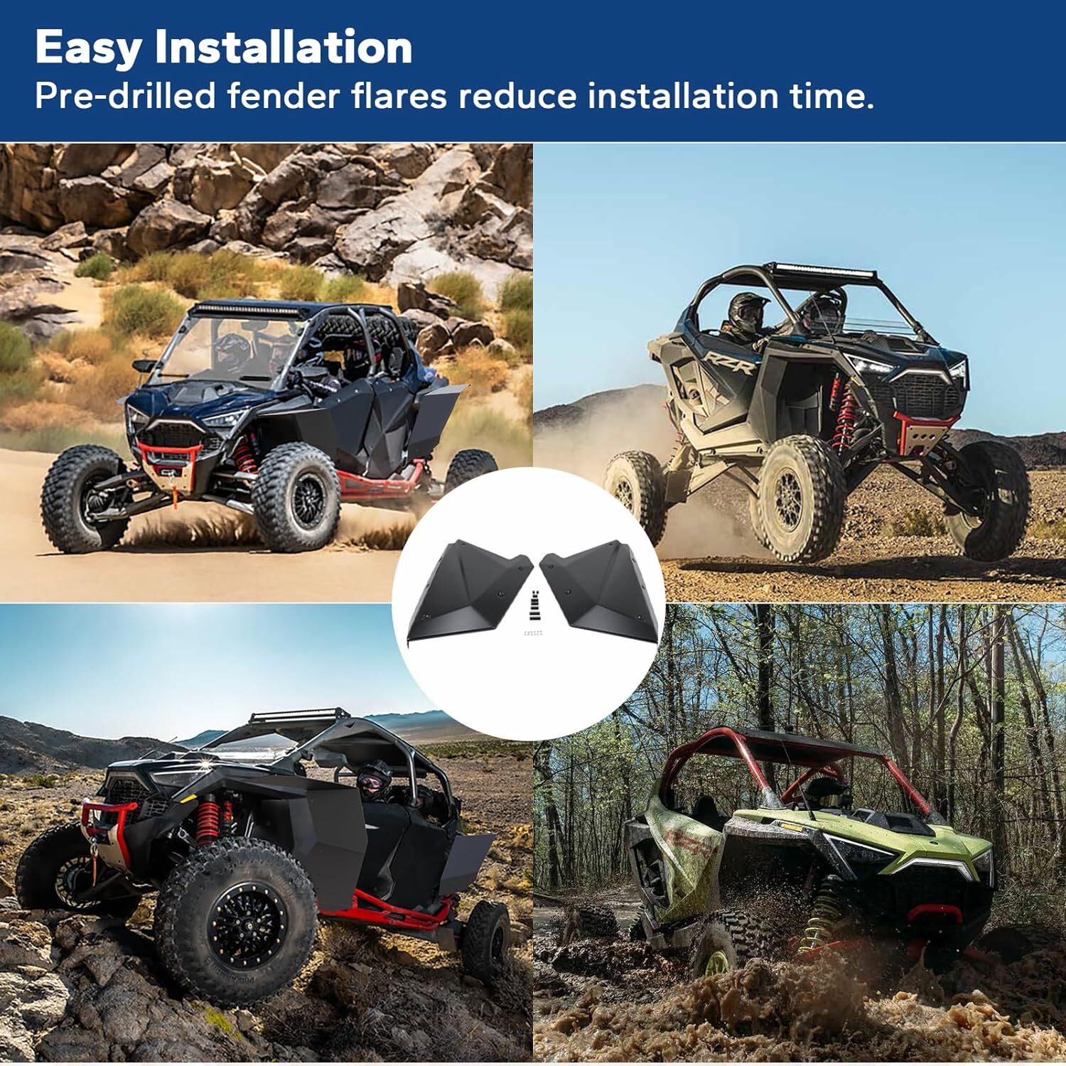 2 Seat Aluminum Lower Door Set For 2020-2024 Polaris RZR PRO R XP # 2884659-458