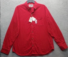 Schott Bros Flannel Shirt Men's XL Red Cotton Long Sleeve Collared Button-Down