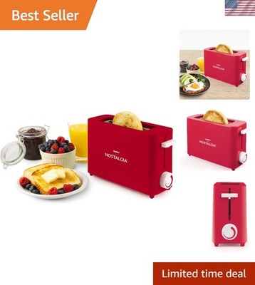 Removable Crumb Tray Toaster - Compact and Versatile, 500 Watts Red