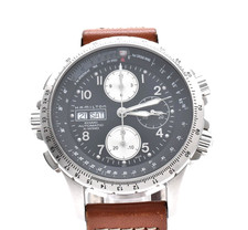 Hamilton Khaki X-Wind Automatic Chronograph H776160 Black Leather Mens Watch