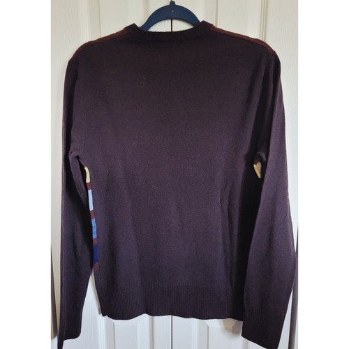 Penguin by Munsingwear Fair Isle Sweater Striped Knit Crew Neck Brown Men S NEW - Picture 2 of 7