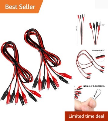 Heavy-Duty 1M  Leads with 4 Alligator Clips: Perfect for Electronics Testing