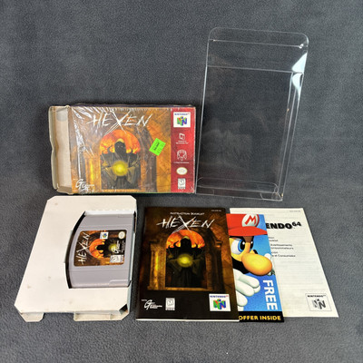 Nintendo 64 - Hexen - Complete/CIB w/ All Inserts & Box Protector  - Tested