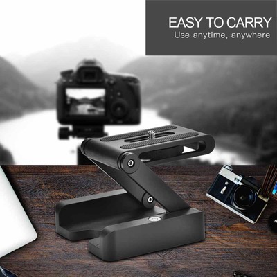 Z Type Tilt Flexible Folding Tripod Head 1/4 Mounting Screw For CB