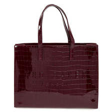 Ted Baker XL Glossy Croc Wide Icon Tote Bag Work Travel Purse Large Handbag �89