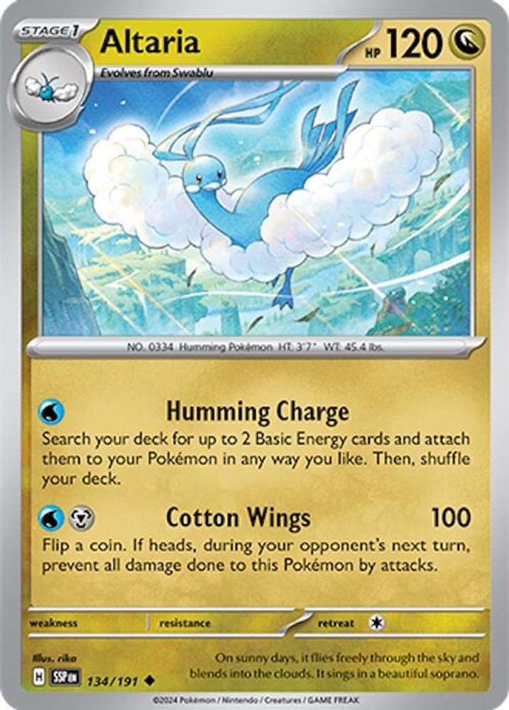 Altaria SSP 134/191 Pokémon SV08: Surging Sparks Uncommon EN NM
