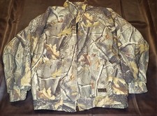 Liberty Jacket Coat Mens XL Green Realtree Hardwoods Camo Hunting Broken Zipper