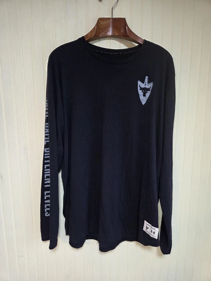 Camisa Under Armour Project Rock Para Hombres 2XL Negra Manga Larga Camiseta Gráfica Serpiente Foto 3 de 4