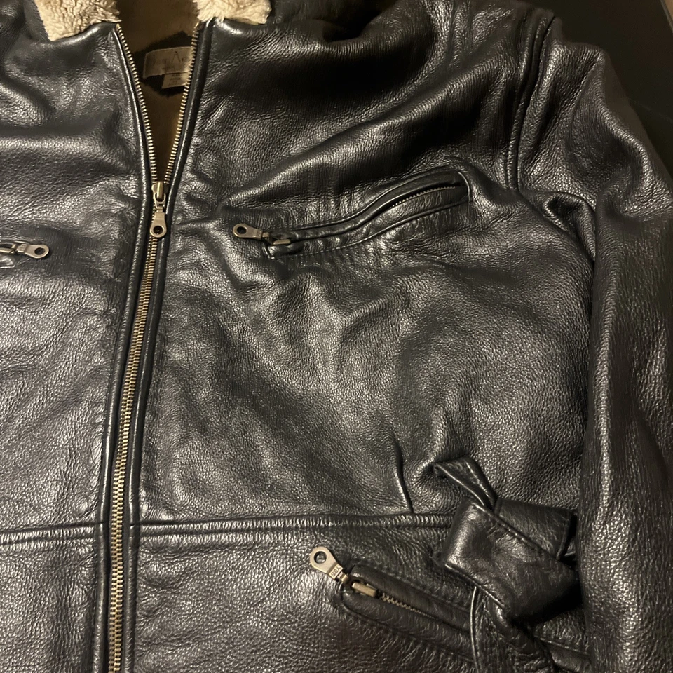 Chaqueta de cuero negra para mujer talla extra XXLlarge Sean Alexander con cinturón Foto 4 de 4