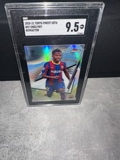 Topps Finest UEFA 2020-21 Ansu Fati FC Barcelona Refractor SGC MT+ 9.5