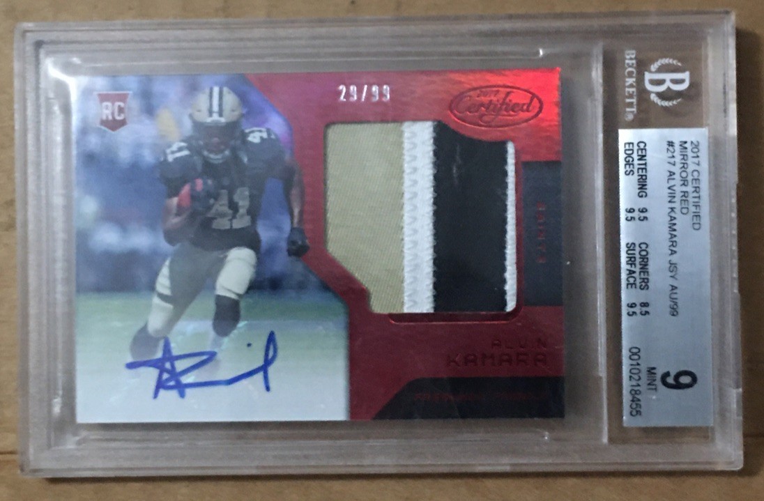2017 ALVIN KAMARA Rookie Patch Auto /99 Certified Mirror Red Saints RC RPA