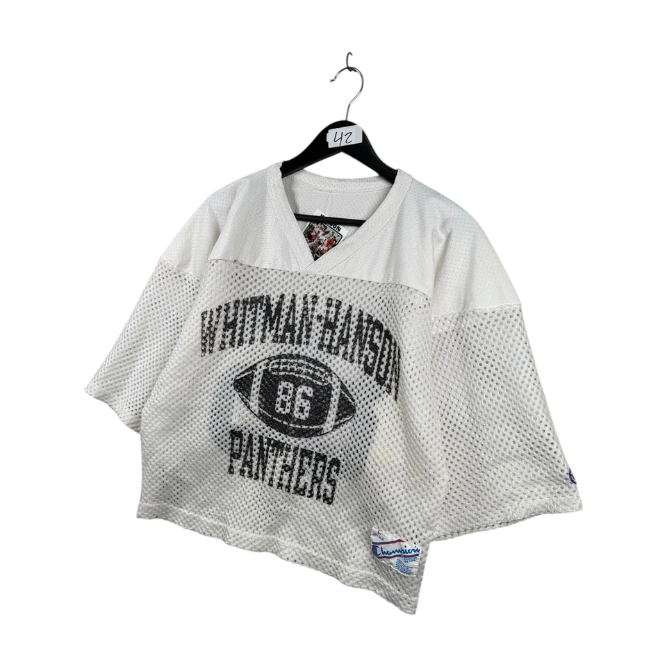 Jersey recortado vintage Whitman-Hanson Panthers Y2K blanco grande para hombre Foto 3 de 4