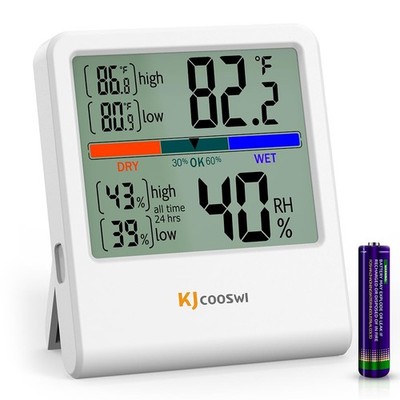 Digital Thermometer Hygrometer, Indoor Wall Humidity White
