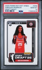 PSA 10 2025 Panini Instant WNBA Aneesah Morrow #DN6 Draft Night Rookie RC POP 10