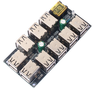 18 Port USB Lade Hub Magnetfuß RGB LED Auto-Changing Kontrollleuchte