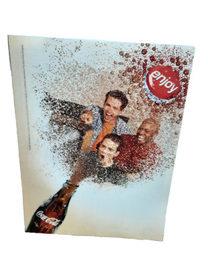 Coca Cola Enjoy Vintage 2000 Print Ad Soda Bottle People Splashing Fun Original