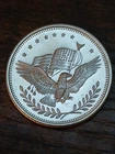 Vintage 1 Oz .999 Fine Silver Round Trade Unit American Eagle & Flag 🦅🇺🇲🦅