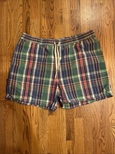 Polo Ralph Lauren Swimwear Men's Swim Trunks Bright Plaid Pony Logo Size 2XB