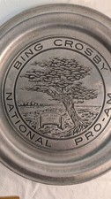 BING CROSBY NATIONAL PRO-AM 1973 - Pewter plate  Vintage Golf Collectable 