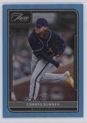 2022 Panini Three and Two Holo Platinum Blue 1/1 Corbin Burnes #79 0rd2