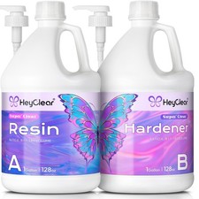 2 Gallon Epoxy Resin Kit with Pumps, Crystal Clear and Hard Upgraded 2 Part R...