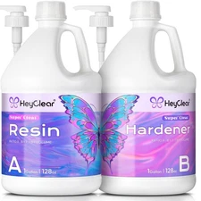 2 Gallon Epoxy Resin Kit with Pumps, Crystal Clear and Hard Upgraded 2 Part R...