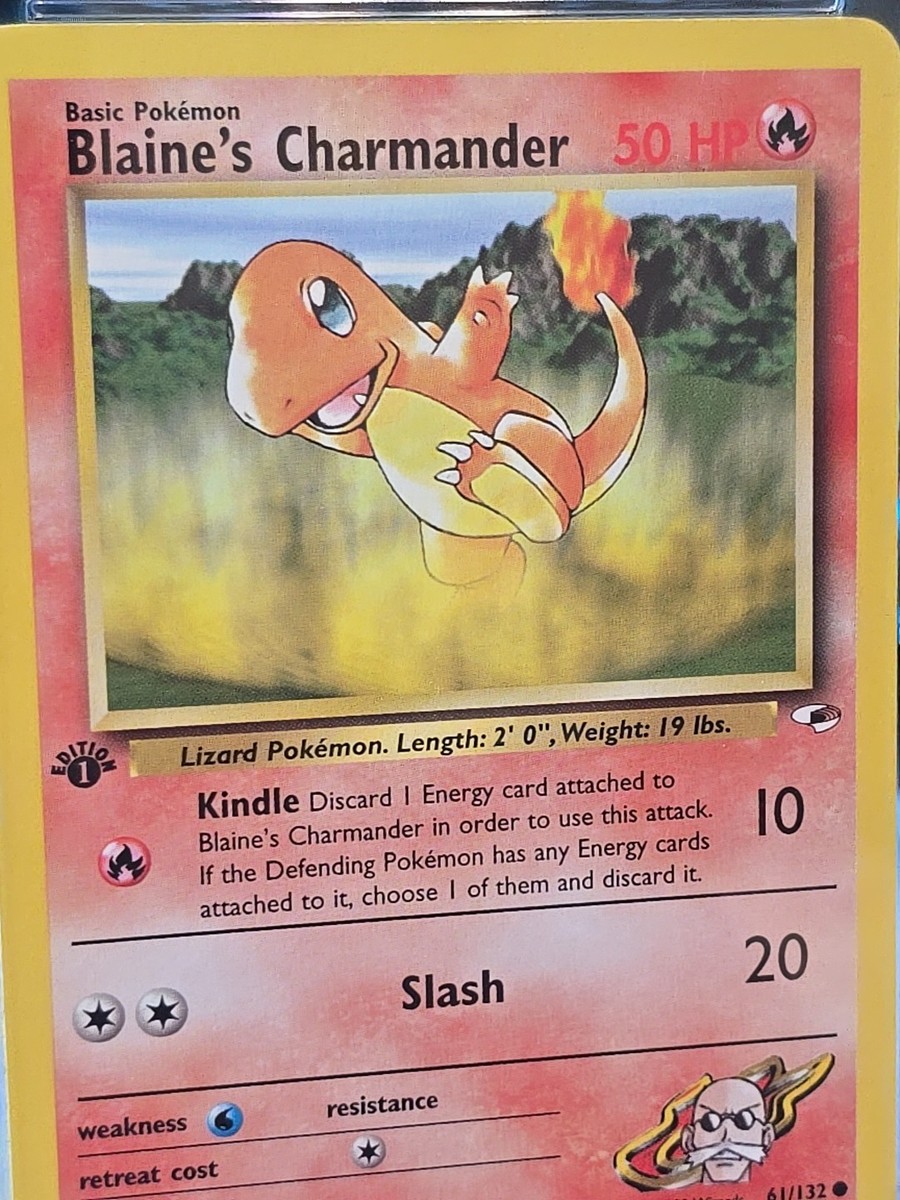 blaine's charmander pokemon card value PSA 8 or under]Blaine's LV.18 : Old Back [PMCG-GYM3 No.004]( Gym Volume 3 "Cinnabar Island Gym Blaine") Gym Challenge 1st Edition Type Pokemon Card Blaine's Charmander Lv.16