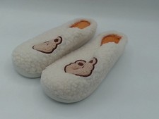 Eaonitu Plush White Teddy Bear Slippers Womens Size 8 Cozy Winter Novelty Gift