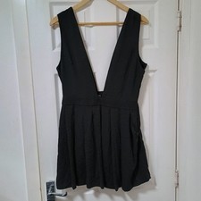 ZARA womens black Pleated Dress Size M seconds zip is slightly too high one side