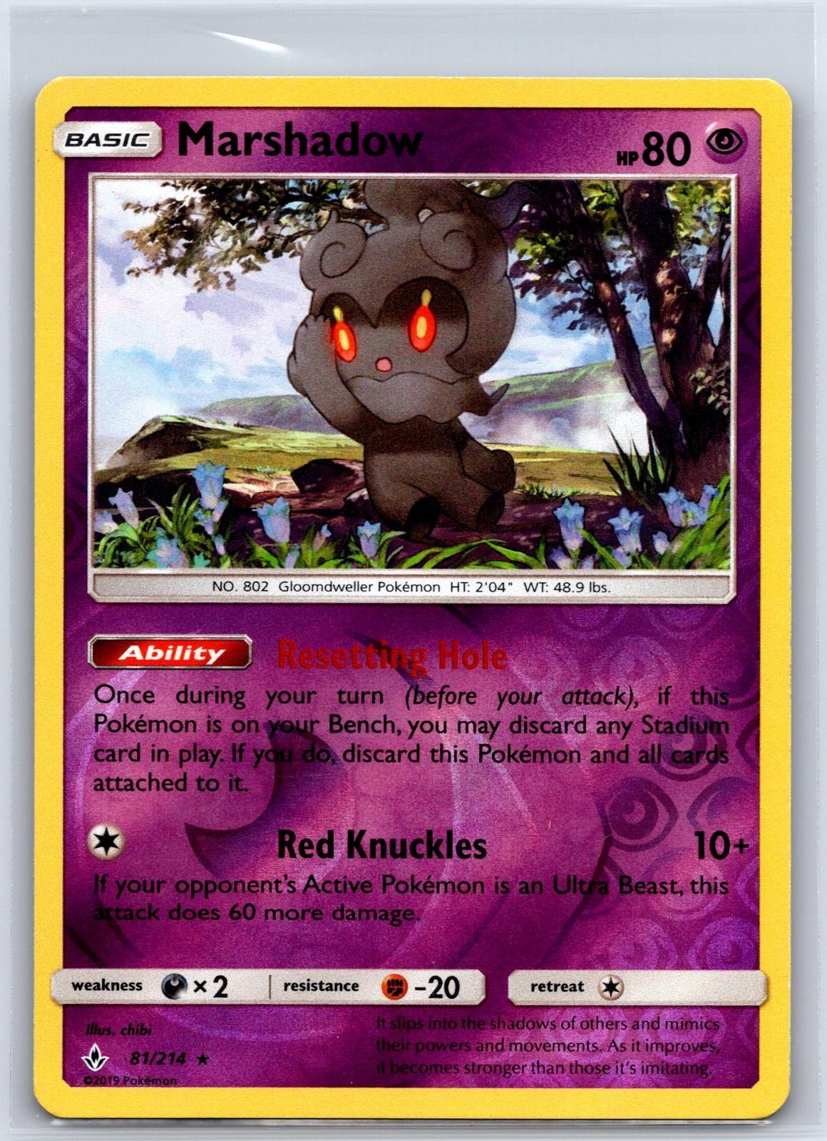 Marshadow 81/214 Holo Rare Unbroken Bonds Pokemon Reverse Holo NM/M 527b-10