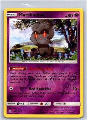 Marshadow 81/214 Holo Rare Unbroken Bonds Pokemon Reverse Holo NM/M 527b-10