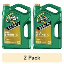 2 PACK Quaker State Full Synthetic 0W-20 Motor Oil, 5-Quart