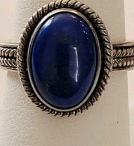 BALI INDONESIA Artisan Sterling Silver Lapis Lazuli cabochon ring sz8
