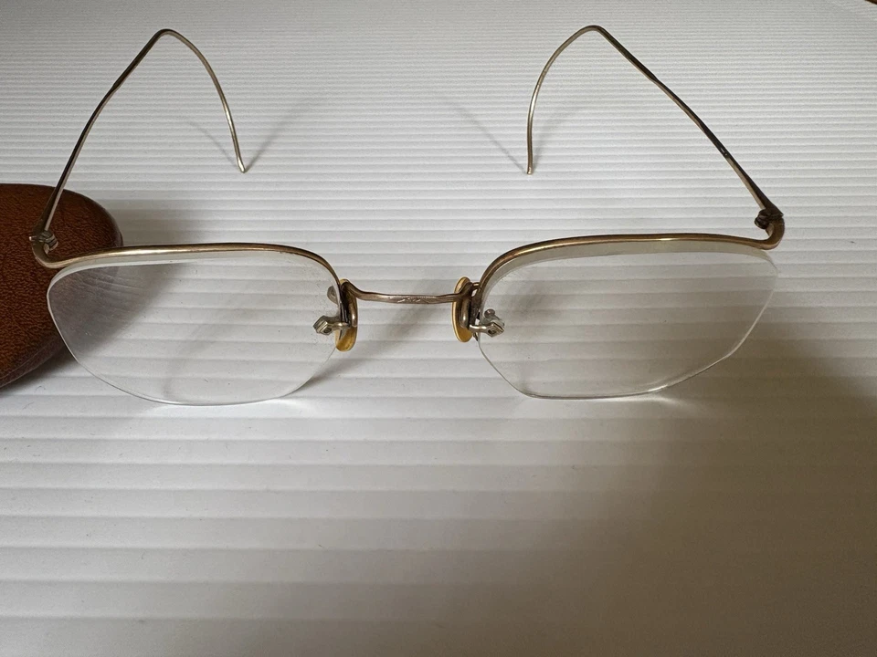 Gafas vintage Rimway rellenas de oro borde 12k con estuche Foto 4 de 4