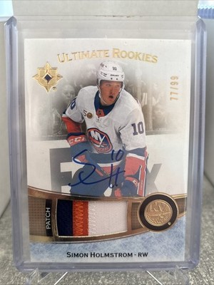 Simon Holmstrom Rookie Patch Auto New York Islanders /99 On Card Auto NHL #176