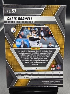 2025 Panini Mosaic #57 Chris Boswell Mosaic Reactive Purple Prizm