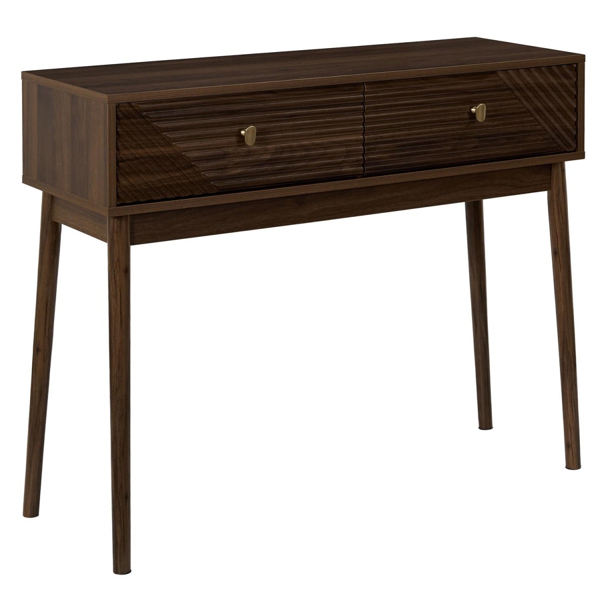 Console 2 tiroirs Tiffany 100cm marron pour créer un coin douceur et souvenirs dans votre salon