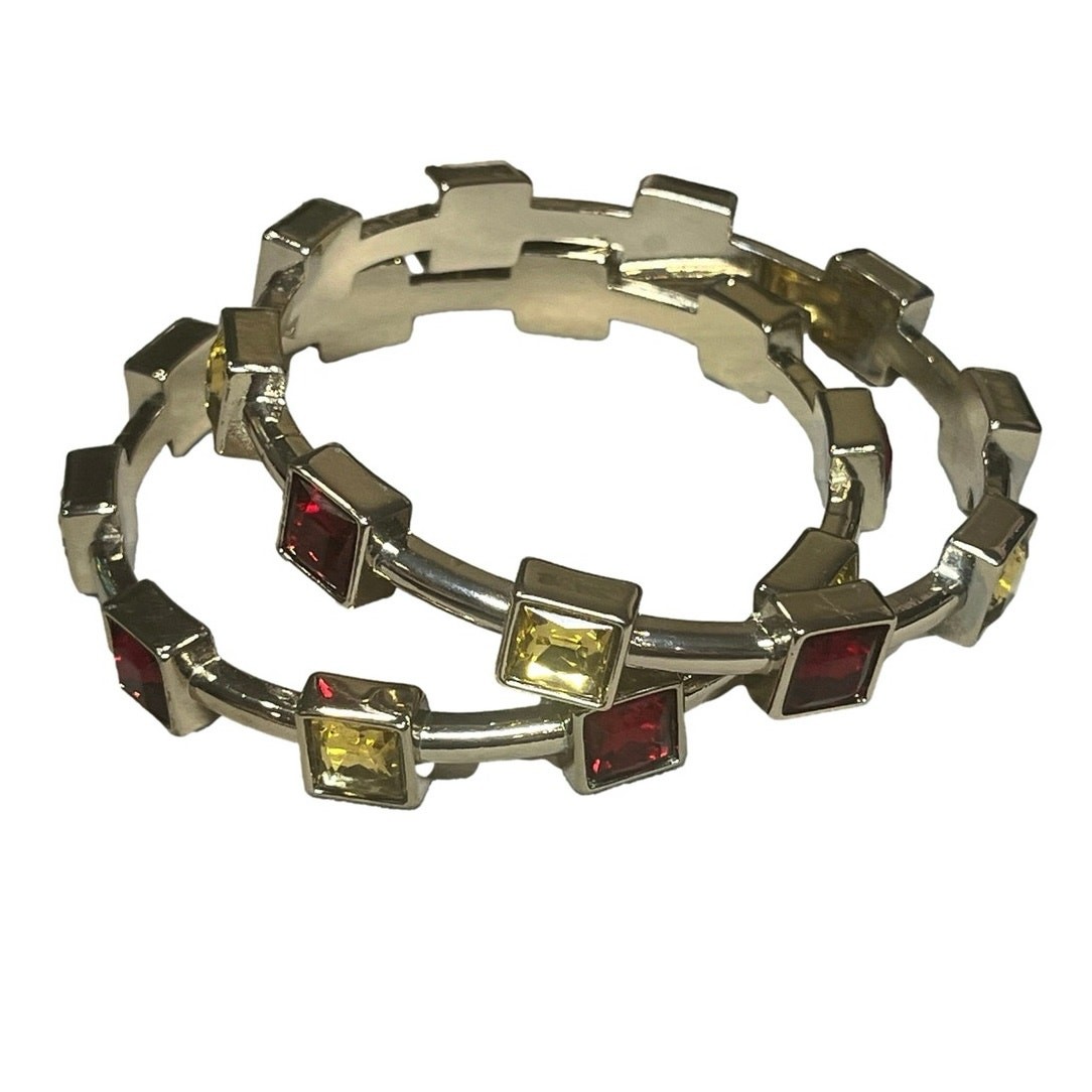 Talbots Silver Tone Boho Bangle Set  Stackable La… - image 3