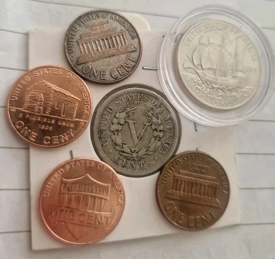 2026 USA 25 CENT ,2025 D 1 CENT 1960 D,1971 S ,2009 D,5 CENT 1910 ALL UNZ. - Bild 1 von 4