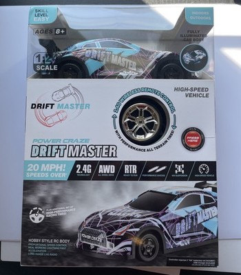 Power Craze Drift Master 1:24 Scale Blue 20 MPH Drift Remote Control Car NEW