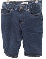Levi's Bermuda Shorts Womens 27 Blue Denim Mid Rise Casual Stretch Cowgirl Jean