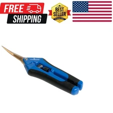 Lightweight Titanium Curved Blade Pruner with Rubber Grip - Precision Gardening