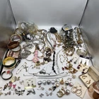 Costume Jewelry Lot 100+ Pieces Necklaces, Bracelets, Brooch, Earrings, Rings