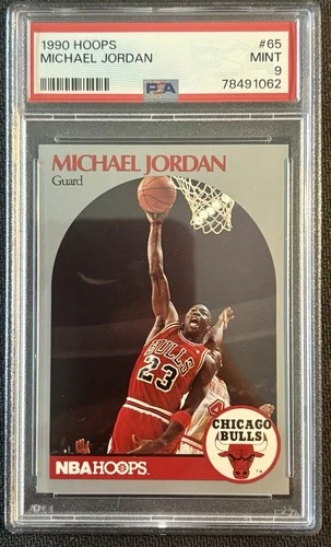 1990-91 NBA Hoops Michael Jordan #65 PSA 9 Chicago Bulls Basketball Card