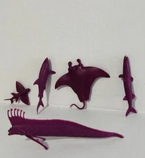 Vintage Marx MPC Deep Sea Creatures 1964 Lot Nabisco Cereal PURPLE Prizes Rare