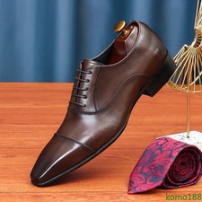 Mens Lace Up Oxfords Formal Dress Real Leather Wedding Business Party Shoes